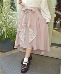 レース×フリルスカート(ピンク-F)