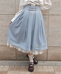 チェーン付ダブルボタンスカート(ミント-F)