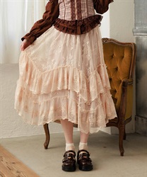 レースフリルスカート【予約】(ピンク-F)