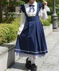 フリルサス付スカート【WEB先行販売】(紺-F)