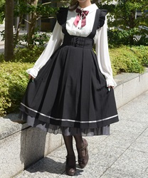 フリルサス付スカート【WEB先行販売】(黒-F)