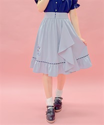 パンジー刺繍ラッフルスカート(グレー-M)