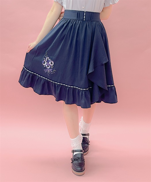 パンジー刺繍ラッフルスカート | レディース服・レディース パンジー刺繍ラッフルスカート | レディース服・レディース