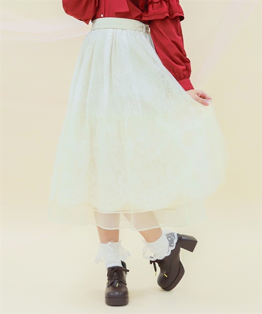 バックフリルチュールスカート | POETIQUE | axes femme online shop バックフリルチュールスカート | POETIQUE | axes femme online shop