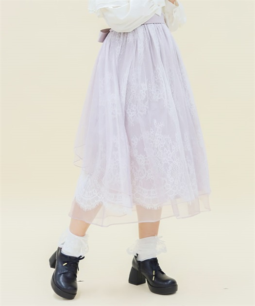バックフリルチュールスカート | POETIQUE | axes femme online shop バックフリルチュールスカート | POETIQUE | axes femme online shop
