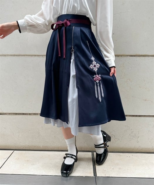 チャイナ刺繍ジップ付スカート | outlet | axes femme online shop チャイナ刺繍ジップ付スカート | outlet | axes femme online shop