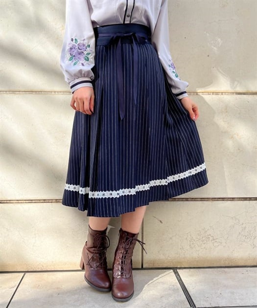 ストライププリーツミディスカート | outlet | axes femme ストライププリーツミディスカート | outlet | axes femme