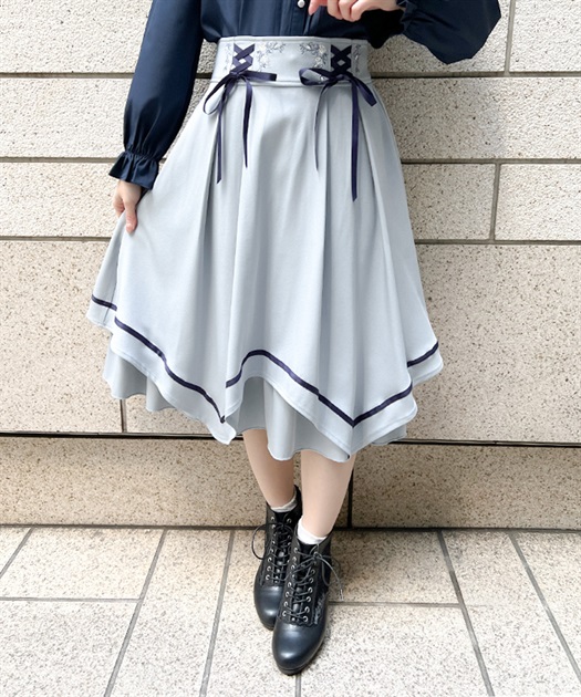 ブーケ刺繍イレヘムスカート | axes femme | axes femme online shop ブーケ刺繍イレヘムスカート | axes femme | axes femme online shop