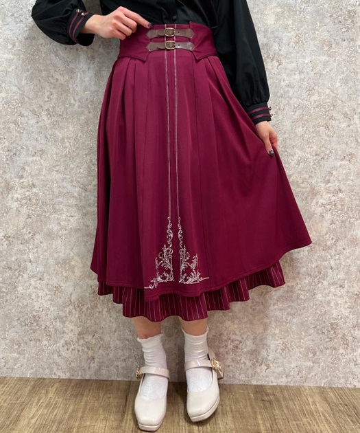 刺繍入りベルト装飾スカート【期間限定価格】 | outlet | axes 刺繍入りベルト装飾スカート【期間限定価格】 | outlet | axes