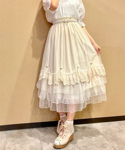 ローズ付ドレープチュールスカート | outlet | axes femme