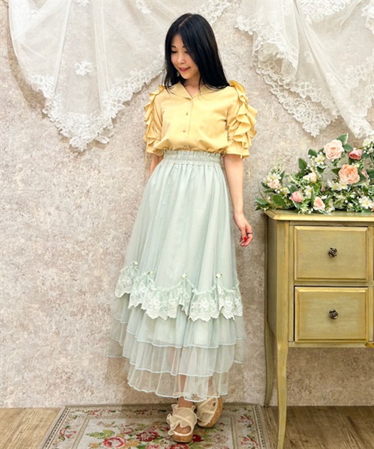 ローズ付ドレープチュールスカート | outlet | axes femme