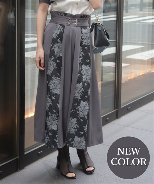 燕×薔薇柄パッチワークスカート | outlet | axes femme online shop 燕×薔薇柄パッチワークスカート | outlet | axes femme online shop