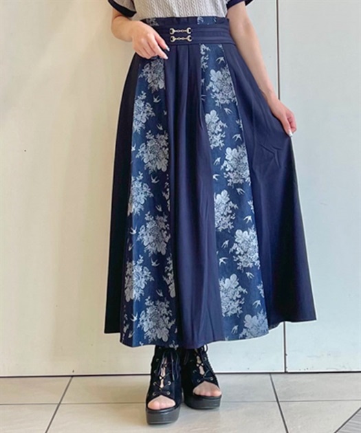 燕×薔薇柄パッチワークスカート | outlet | axes femme online shop 燕×薔薇柄パッチワークスカート | outlet | axes femme online shop