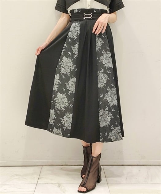 燕×薔薇柄パッチワークスカート | outlet | axes femme online shop 燕×薔薇柄パッチワークスカート | outlet | axes femme online shop