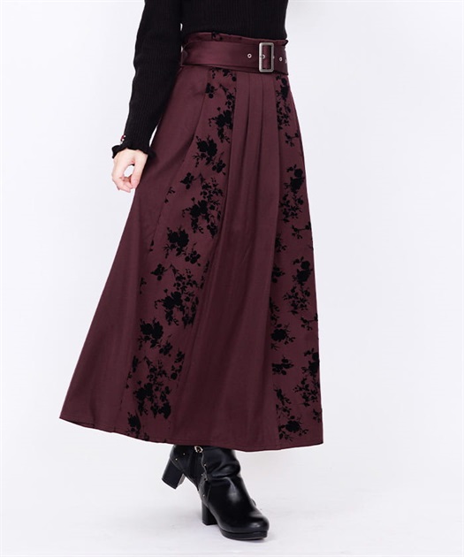 フラワーフロッキー切替スカート | axes femme | axes femme フラワーフロッキー切替スカート | axes femme | axes femme