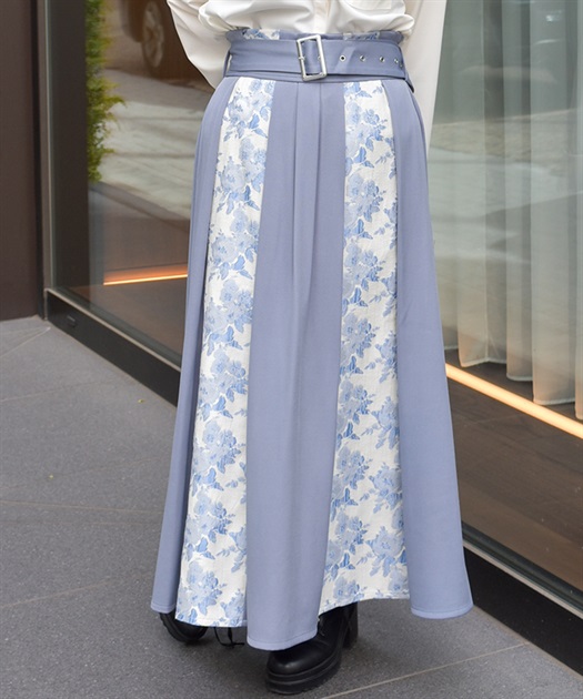 フラワージャカード切替スカート | レディース服・レディース フラワージャカード切替スカート | レディース服・レディース