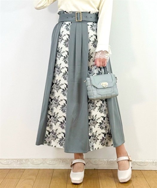 フラワージャカード切替スカート | レディース服・レディース フラワージャカード切替スカート | レディース服・レディース