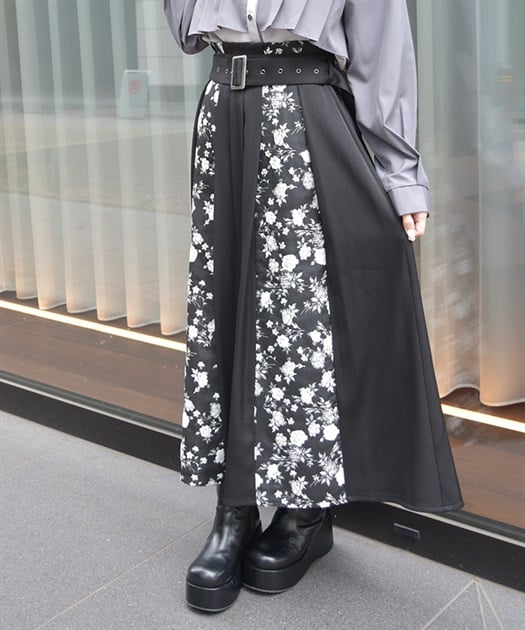 フラワージャカード切替スカート | レディース服・レディース フラワージャカード切替スカート | レディース服・レディース