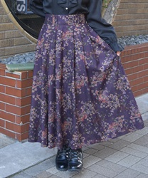 フローラルプリントスカート【2点10%OFF対象商品】(パープル-F)