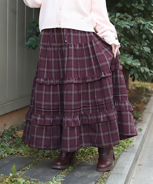 チェックティアードスカート