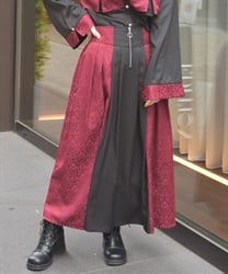 【セットアップ対応】ジャガードスカート(ワイン-F)