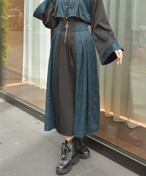 【セットアップ対応】ジャガードスカート(Ｄグリーン-F)