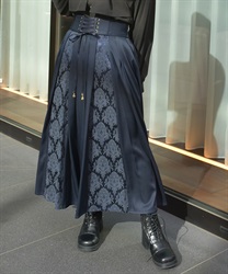 レースアップ×ジャガードスカート