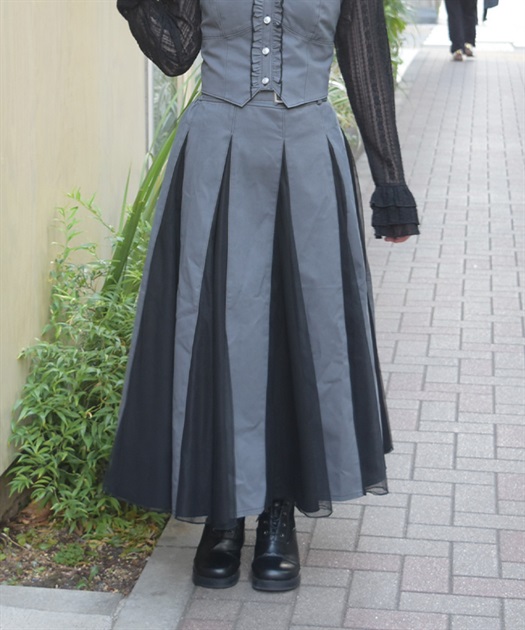 チュール切替スカート【WEB先行販売】