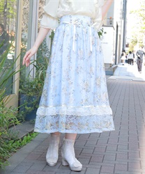 レース×ブーケスカート(サックス-F)