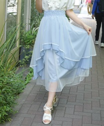 前後２ＷＡＹフリルスカート(サックス-F)