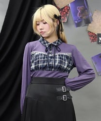 チェックレイヤードトップス