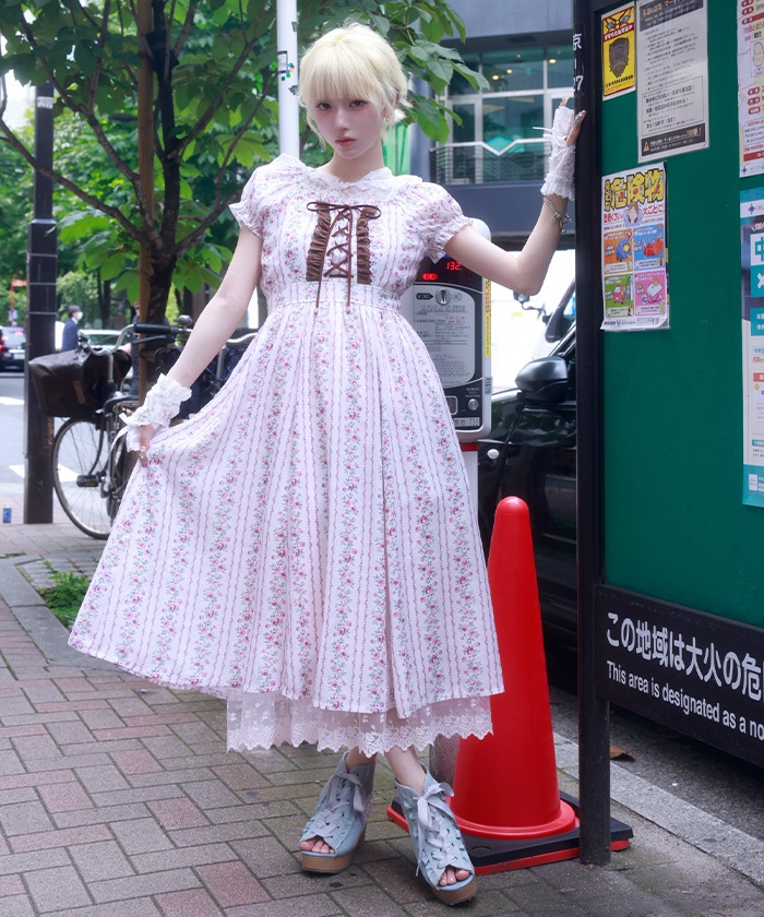 ストライプ花柄ワンピース | axes femme 公式オンラインショップ