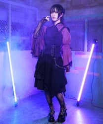 アシメデザインキャミワンピース(黒-M)