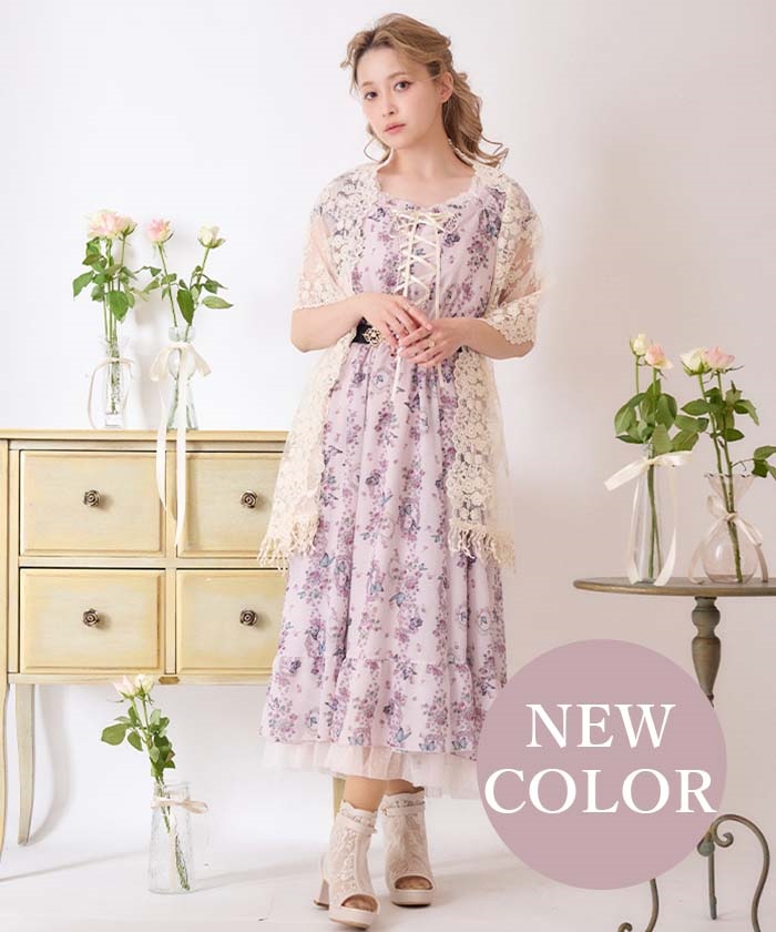 パピヨンローズ柄編上ワンピース | 衣料 | axes femme online shop