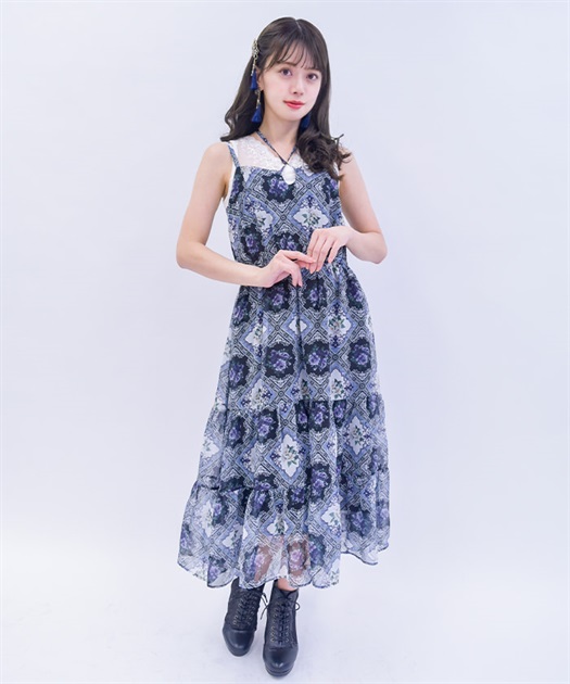 ジャスミンタイル柄キャミワンピース | outlet | axes femme ジャスミンタイル柄キャミワンピース | outlet | axes femme