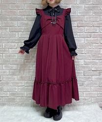 リボンデザインロングジャンスカ(ワイン-M)