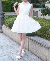 コットンレースキャミワンピース【POE】(白-M)