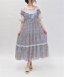 花柄ティアードキャミワンピース【WEB先行販売】(サックス-F)