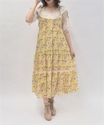 花柄ティアードキャミワンピース【WEB先行販売】(イエロー-F)