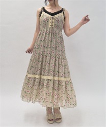 花柄ティアードキャミワンピース【WEB先行販売】(ベージュ-F)