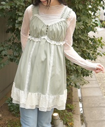 レース使いチュニックワンピース(ミント-F)