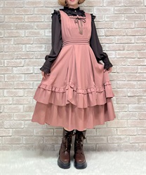 バックリボンフリルジャンスカ(ピンク-M)