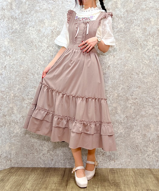 リボン付きエプロンジャンスカ | レディース服・レディース リボン付きエプロンジャンスカ | レディース服・レディース