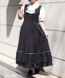 レースアップジャンパースカート(黒-F)