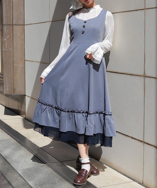 レースアップジャンパースカート