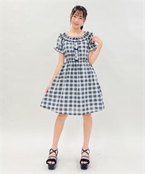 kids連リボン２ＷＡＹチェックワンピース【期間限定価格】(紺-150cm)