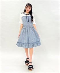 kidsビスチェ切替ストライプワンピース【期間限定価格】(紺-150cm)