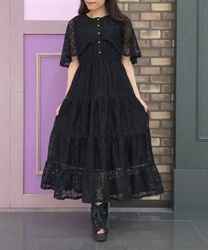 ケープ風レースティアードワンピース | outlet | axes femme online shop