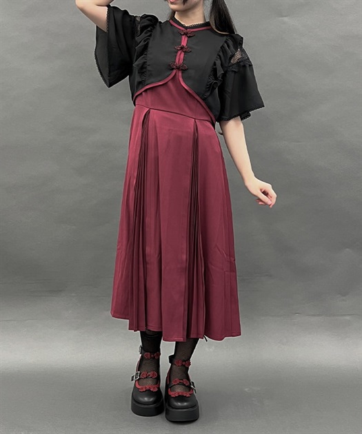 レイヤード風チャイナワンピース | 衣料 | axes femme online shop レイヤード風チャイナワンピース | 衣料 | axes femme online shop