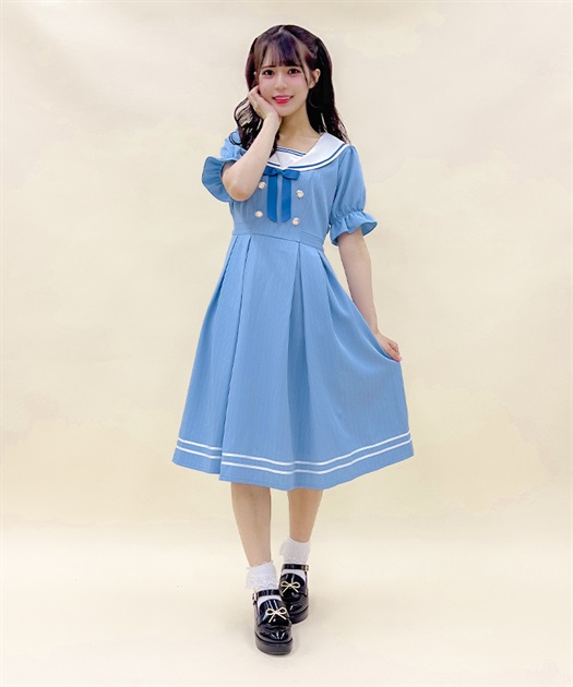 ストライプセーラーワンピース | outlet | axes femme online shop ストライプセーラーワンピース | outlet | axes femme online shop
